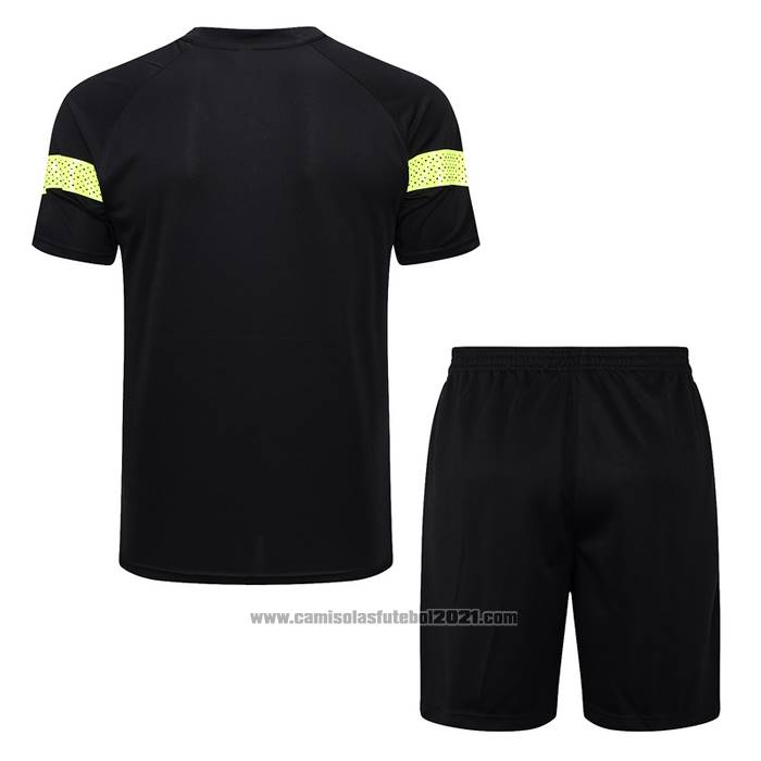 Fato de Treino Manchester City Manga Curta 2022-2023 Preto - Calcas Curta